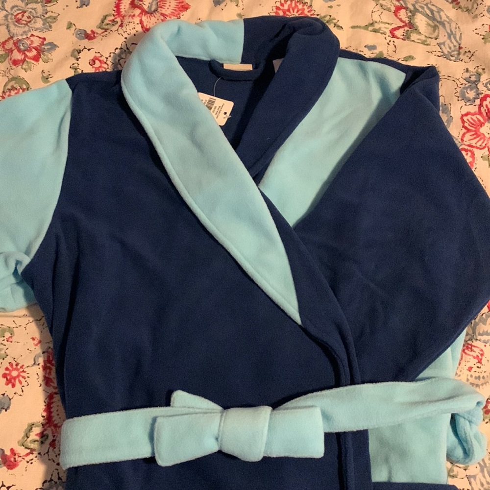 NWT LL Bean Fleece Robe Color Block. Kids SZ 14-16